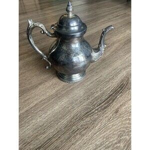 F.B. Rogers Silver Co. Tea Pot Vintage #2351 Silver On Copper 9.5”